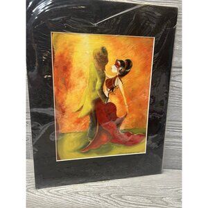 Matted Art Print “In the Spotlight” Dancing Couple Stephanie Sullivan 11” X 14”